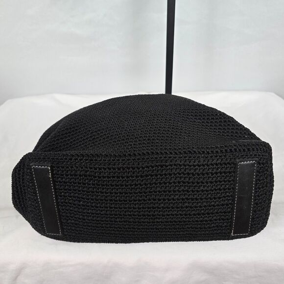 The Sak Tote Black Woven Zipper Closure Double Handles 16" x 12" x 5" - Picture 14 of 15